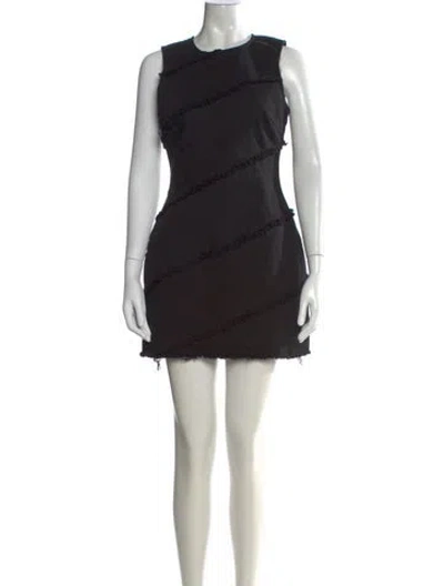 Pre-owned Alexander Wang Crew Neck Mini Dress In Black