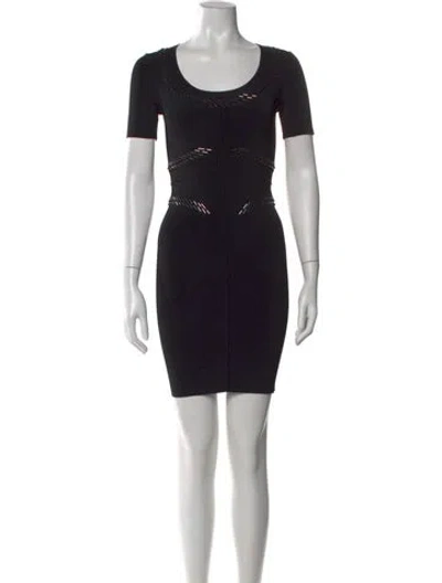 Pre-owned Alexander Wang Crew Neck Mini Dress In Black