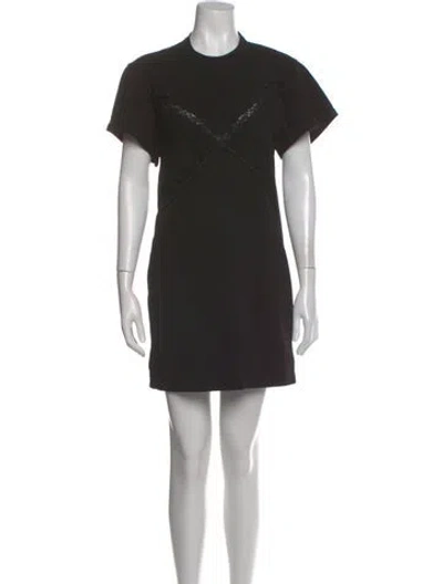 Pre-owned Alexander Wang Crew Neck Mini Dress In Black