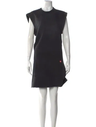 Pre-owned Alexander Wang Crew Neck Mini Dress In Black