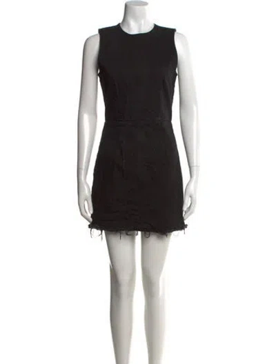 Pre-owned Alexander Wang Crew Neck Mini Dress In Black
