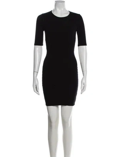 Pre-owned Alexander Wang Crew Neck Mini Dress In Black