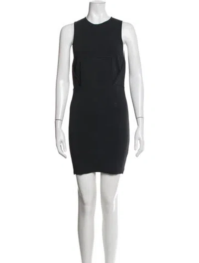 Pre-owned Alexander Wang Crew Neck Mini Dress In Black