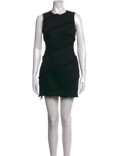 Pre-owned Alexander Wang Crew Neck Mini Dress In Black
