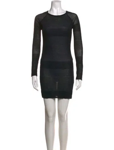 Pre-owned Alexander Wang Crew Neck Mini Dress In Black