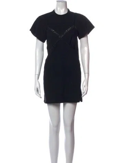 Pre-owned Alexander Wang Crew Neck Mini Dress In Black