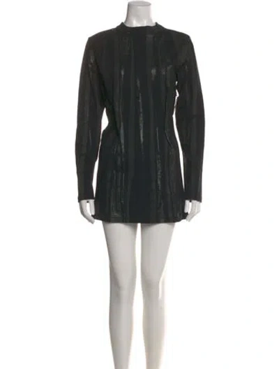 Pre-owned Alexander Wang Crew Neck Mini Dress In Black