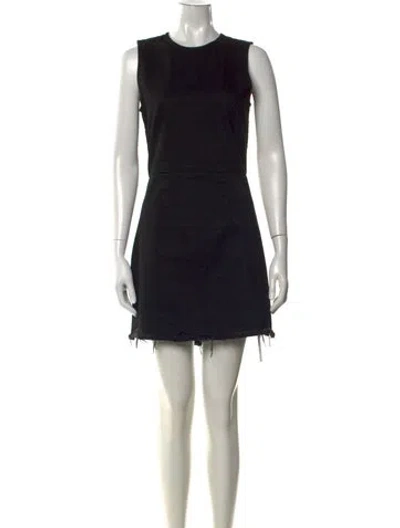 Pre-owned Alexander Wang Crew Neck Mini Dress In Black