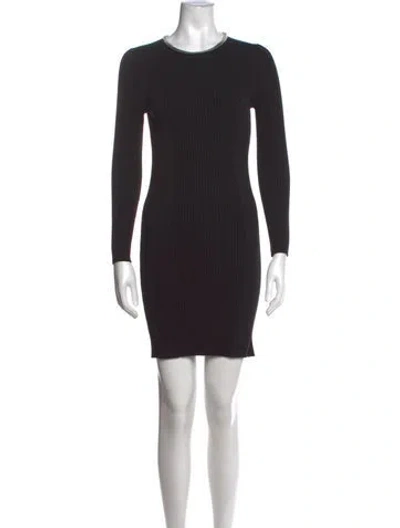 Pre-owned Alexander Wang Crew Neck Mini Dress In Black