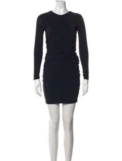 Pre-owned Alexander Wang Crew Neck Mini Dress In Black