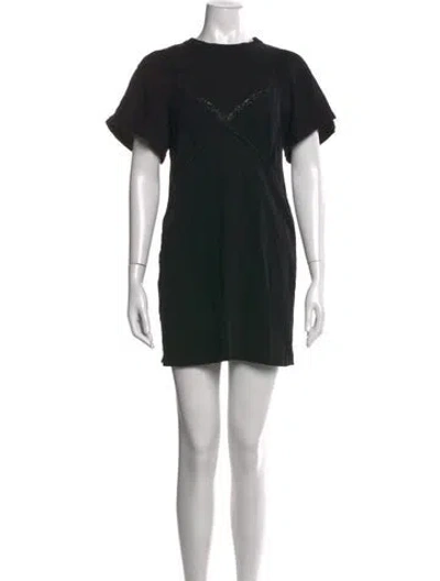 Pre-owned Alexander Wang Crew Neck Mini Dress In Black