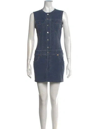 Pre-owned Alexander Wang Crew Neck Mini Dress In Blue