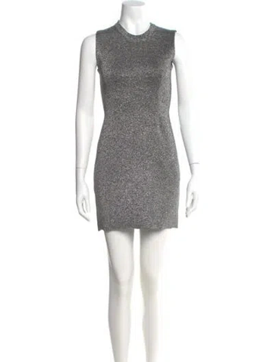 Pre-owned Alexander Wang Crew Neck Mini Dress In Gray