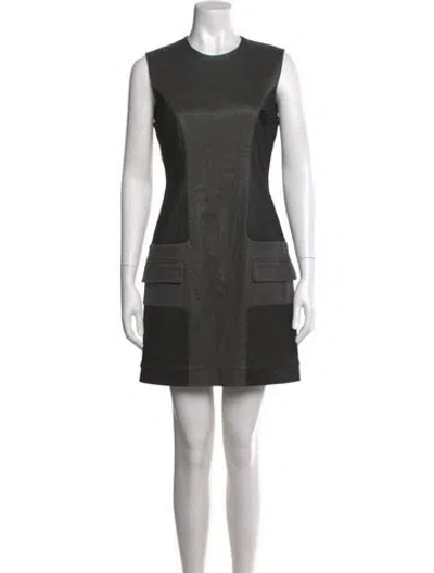 Pre-owned Alexander Wang Crew Neck Mini Dress In Gray