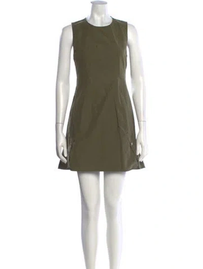 Pre-owned Alexander Wang Crew Neck Mini Dress In Green