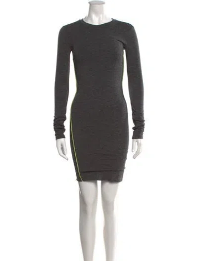 Pre-owned Alexander Wang Crew Neck Mini Dress In Grey