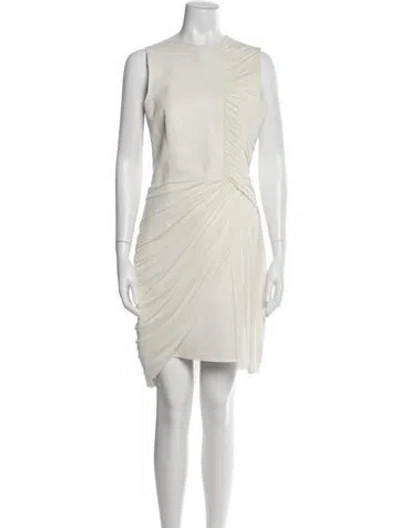 Pre-owned Alexander Wang Crew Neck Mini Dress In Neutrals