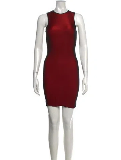 Pre-owned Alexander Wang Crew Neck Mini Dress In Red
