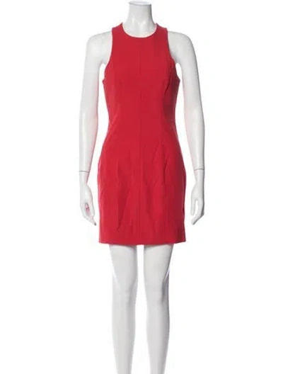 Pre-owned Alexander Wang Crew Neck Mini Dress In Red