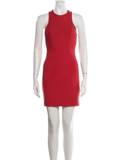 Pre-owned Alexander Wang Crew Neck Mini Dress In Red