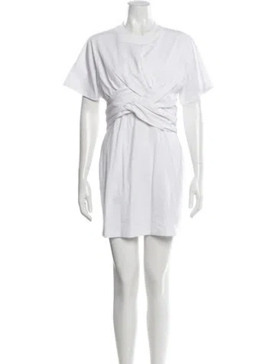 Pre-owned Alexander Wang Crew Neck Mini Dress In White