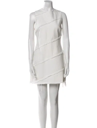 Pre-owned Alexander Wang Crew Neck Mini Dress In White