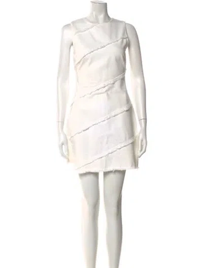 Pre-owned Alexander Wang Crew Neck Mini Dress In White