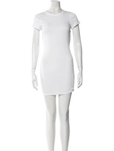 Pre-owned Alexander Wang Crew Neck Mini Dress In White