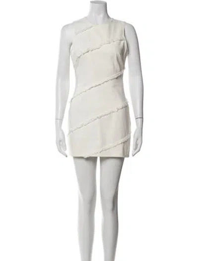 Pre-owned Alexander Wang Crew Neck Mini Dress In White