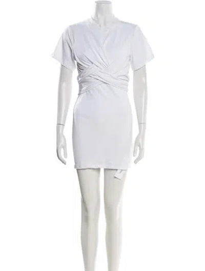 Pre-owned Alexander Wang Crew Neck Mini Dress In White