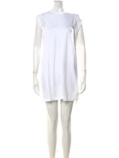 Pre-owned Alexander Wang Crew Neck Mini Dress In White
