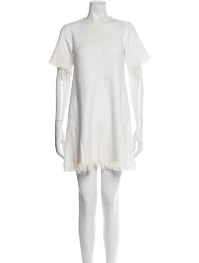 Pre-owned Alexander Wang Crew Neck Mini Dress In White