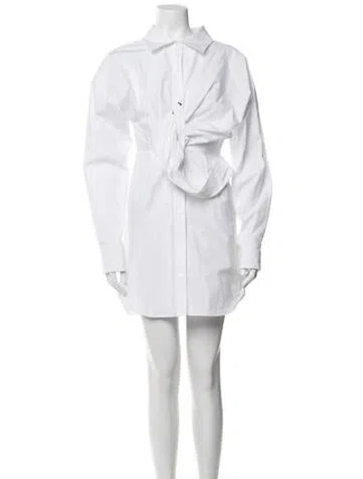 Pre-owned Alexander Wang Crew Neck Mini Dress In White