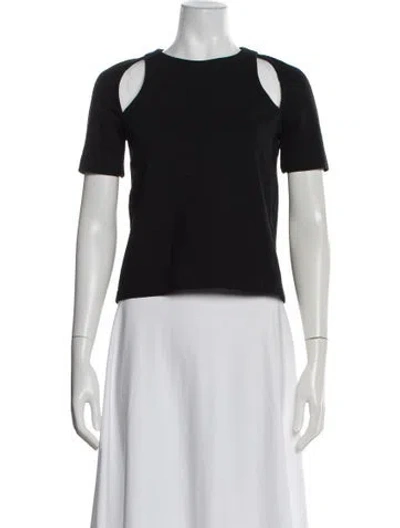 Pre-owned Alexander Wang Crew Neck Short Sleeve Crop Top In Black