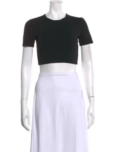 Pre-owned Alexander Wang Crew Neck Short Sleeve Crop Top In Black