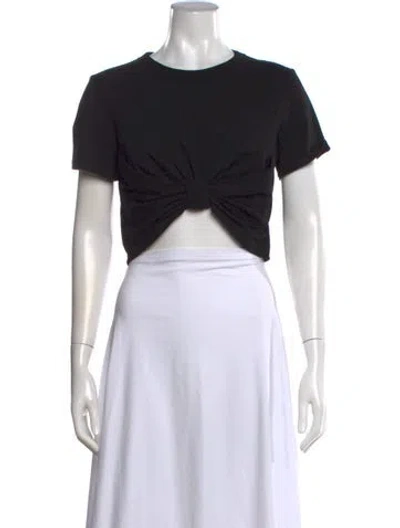 Pre-owned Alexander Wang Crew Neck Short Sleeve Crop Top In Black