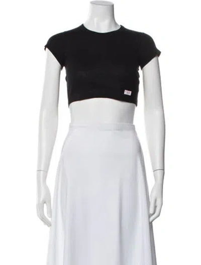 Pre-owned Alexander Wang Crew Neck Short Sleeve Crop Top In Green