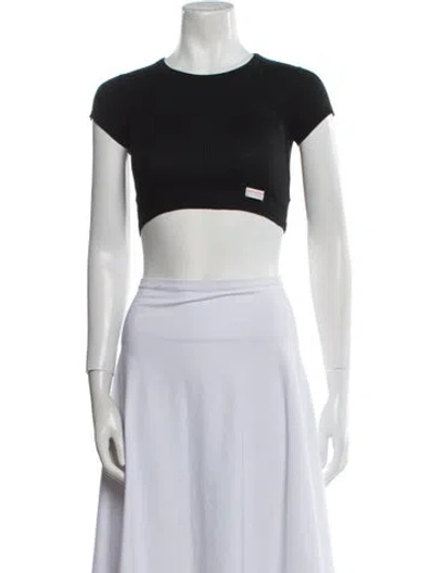 Pre-owned Alexander Wang Crew Neck Short Sleeve Crop Top In Multi