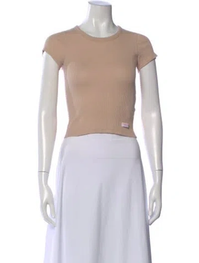Pre-owned Alexander Wang Crew Neck Short Sleeve Crop Top In Neutral