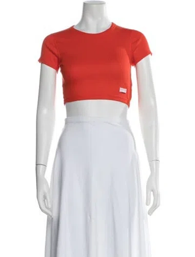 Pre-owned Alexander Wang Crew Neck Short Sleeve Crop Top W/ Tags In Orange