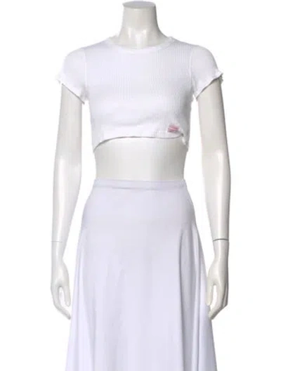Pre-owned Alexander Wang Crew Neck Short Sleeve Crop Top In White
