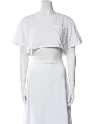 Pre-owned Alexander Wang Crew Neck Short Sleeve Crop Top In White
