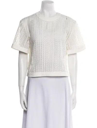 Pre-owned Alexander Wang Crew Neck Short Sleeve Crop Top In White