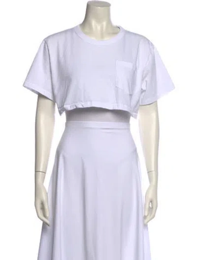 Pre-owned Alexander Wang Crew Neck Short Sleeve Crop Top In White