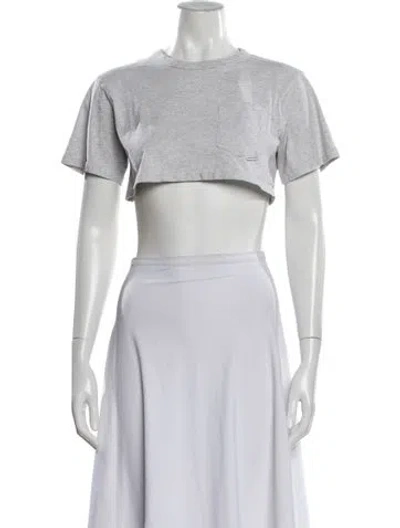 Pre-owned Alexander Wang Crew Neck Short Sleeve Crop Top In White