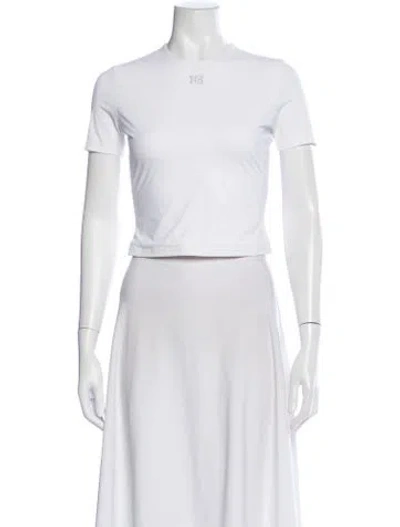 Pre-owned Alexander Wang Crew Neck Short Sleeve Crop Top In White