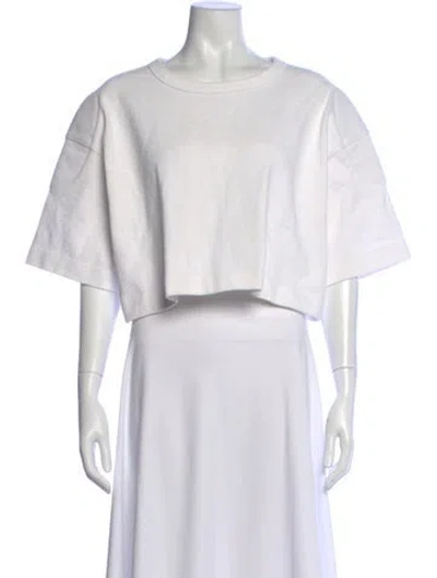 Pre-owned Alexander Wang Crew Neck Short Sleeve Crop Top In White