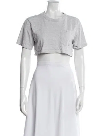 Pre-owned Alexander Wang Crew Neck Short Sleeve Crop Top In White