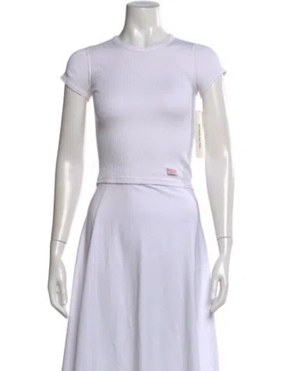 Pre-owned Alexander Wang Crew Neck Short Sleeve Crop Top In White