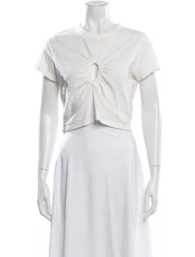 Pre-owned Alexander Wang Crew Neck Short Sleeve Crop Top In White